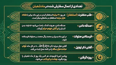 اعمال ماه شعبان + لیست اعمال + توضیح هر عمل طبق مفاتیح + نمازها و دعاها